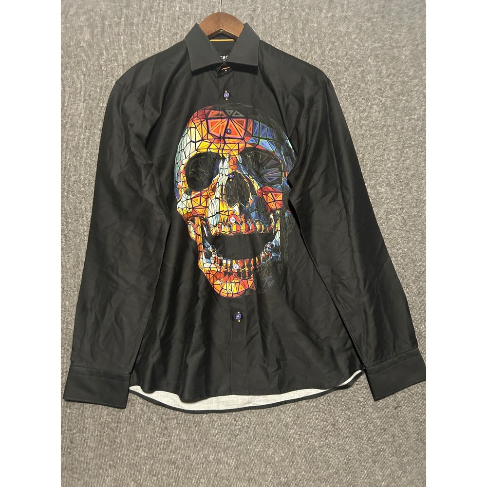 Maceoo italian digital fabrics shirt Fibonacci skull prizm black shirt M read
